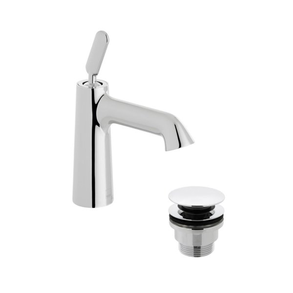 Vado Arrondi Mono Basin Mixer with Universal Basin Waste - Chrome