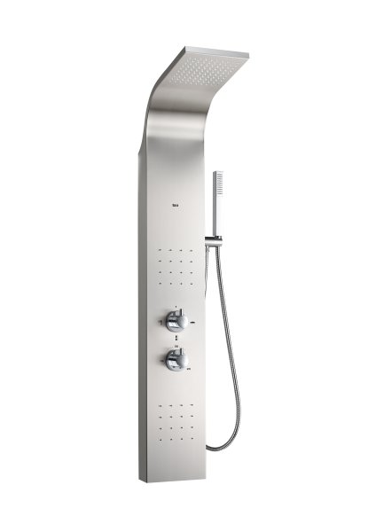 Roca Essential Hydromassage Thermostatic Shower Column - Chrome