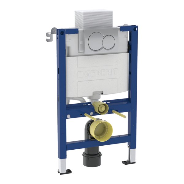 Geberit Alpha 820mm Frame & Cistern for Wall-Hung WC with Alpha01 Round Flush Plate