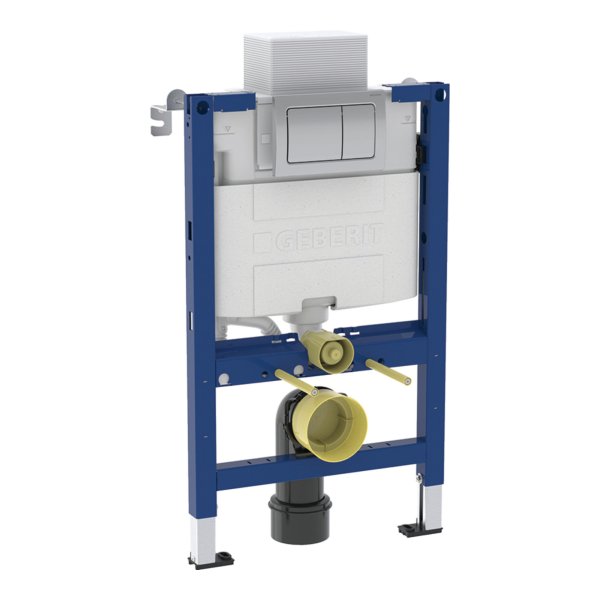 Geberit Alpha 820mm Frame & Cistern for Wall-Hung WC with Alpha01 Square Flush Plate