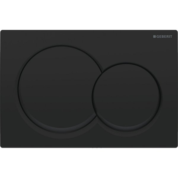 Geberit Alpha01 Round Dual Flush Plate - Matt Black