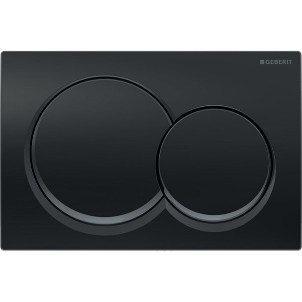 Geberit Alpha01 Round Dual Flush Plate - Black Chrome