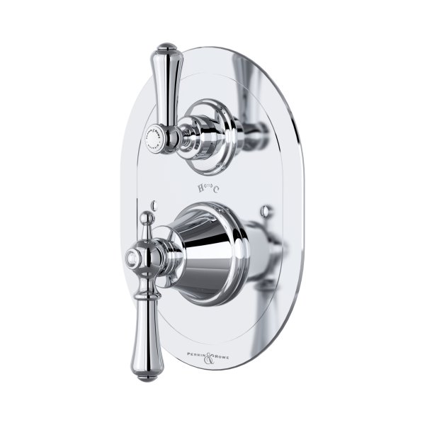 Perrin & Rowe Georgian Concealed Thermostatic Shower Mixer with Lever Handles - Chrome