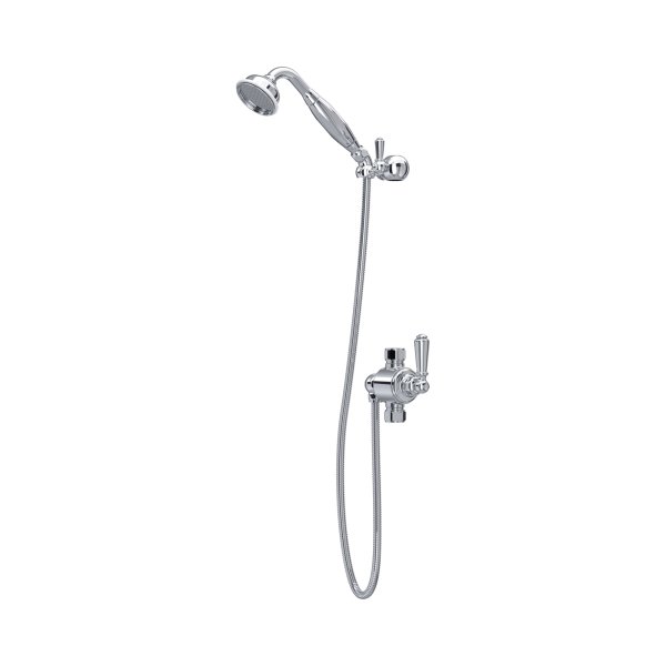 Perrin & Rowe Georgian Riser Diverter, Handshower, Hose and Parking Bracket - Chrome