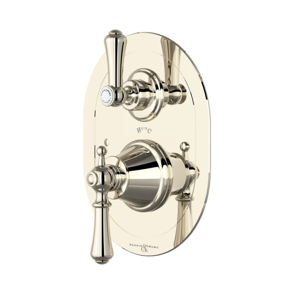 Perrin & Rowe Georgian Concealed Thermostatic Shower Mixer with Lever Handles - Nickel