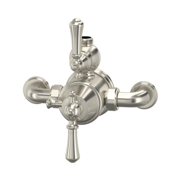 Perrin & Rowe Georgian Exposed Thermostatic Shower Mixer with Lever Handles - Pewter