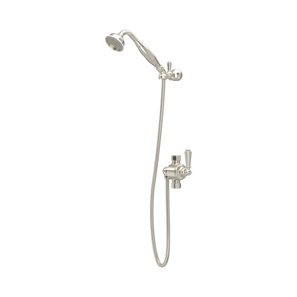 Perrin & Rowe Georgian Riser Diverter, Handshower, Hose and Parking Bracket - Pewter