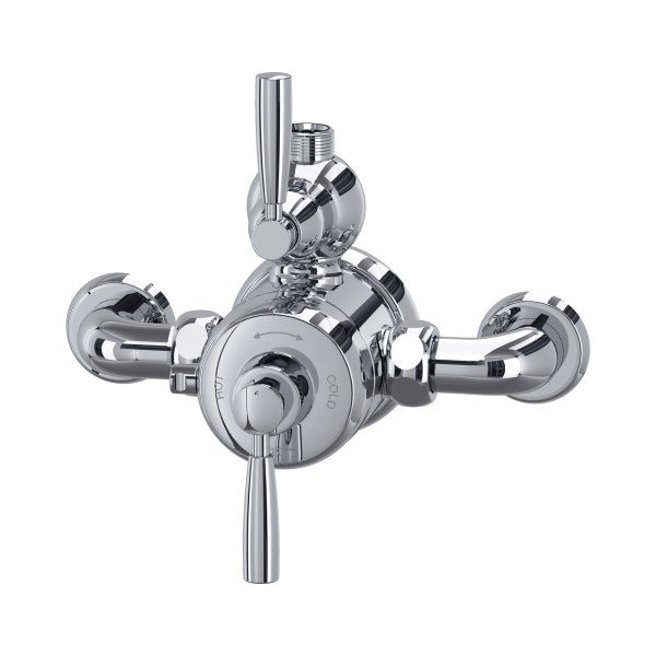 Perrin & Rowe Langbourn Exposed Thermostatic Shower Mixer with Lever Handles - Chrome