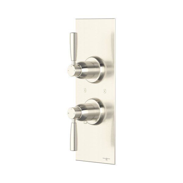 Perrin & Rowe Langbourn Concealed Thermostatic Shower Mixer With Shut-Off Valve - Pewter