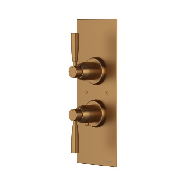 Perrin & Rowe Langbourn Concealed Thermostatic Shower Mixer With Shut-Off Valve - English Bronze