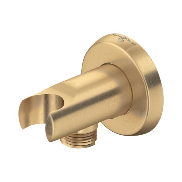 Perrin & Rowe Langbourn Wall Outlet with Parking Bracket - Satin Brass
