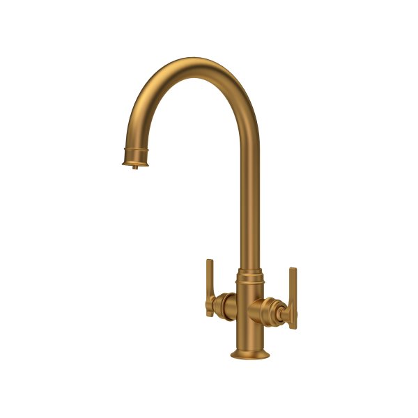 Perrin & Rowe Southbank Sink Mixer with Filtration - Aged Brass