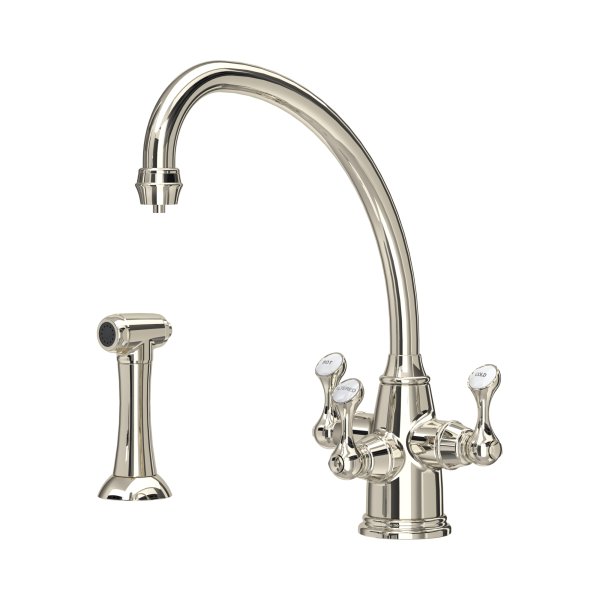 Perrin & Rowe Etruscan Sink Mixer with Filtration and Rinse - Nickel