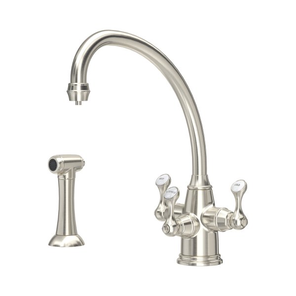 Perrin & Rowe Etruscan Sink Mixer with Filtration and Rinse - Pewter