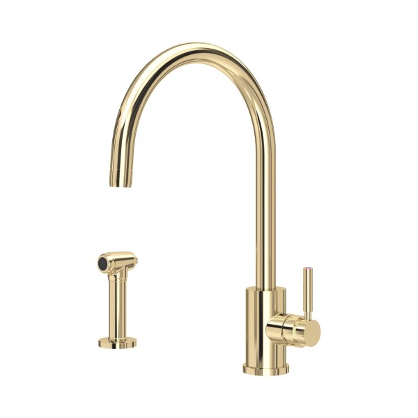 Perrin & Rowe Juliet Single Lever Sink Mixer with Rinse - Gold