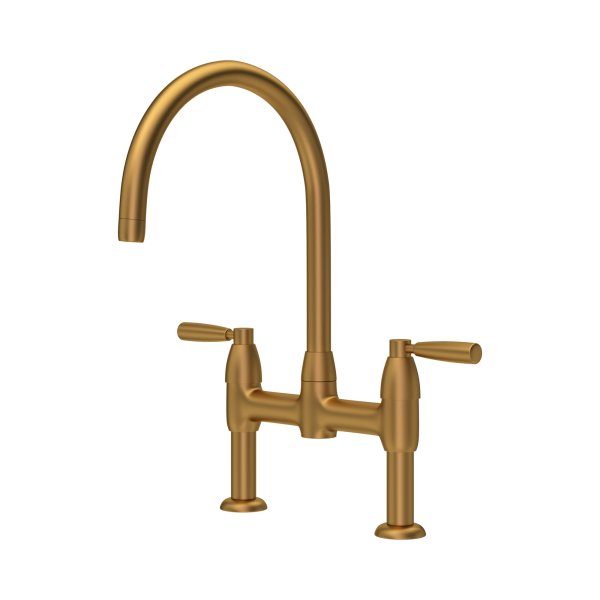 Perrin & Rowe Langbourn Bridge Sink Mixer - Aged Brass