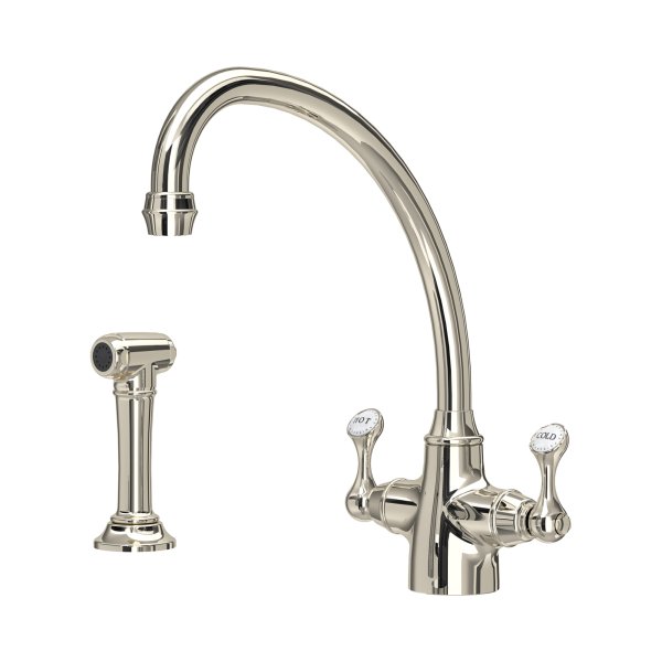 Perrin & Rowe Etruscan Monobloc Sink Mixer with Rinse - Nickel