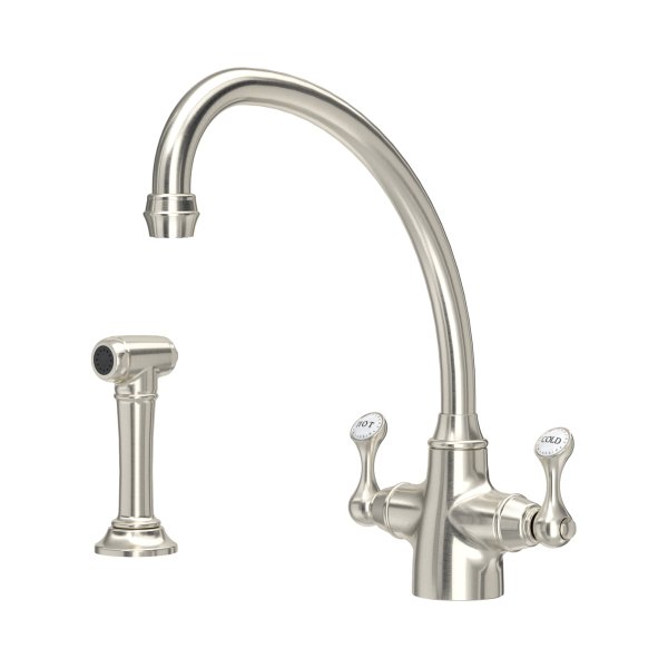 Perrin & Rowe Etruscan Monobloc Sink Mixer with Rinse - Pewter