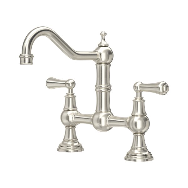 Perrin & Rowe Provence Bridge Sink Mixer - Pewter