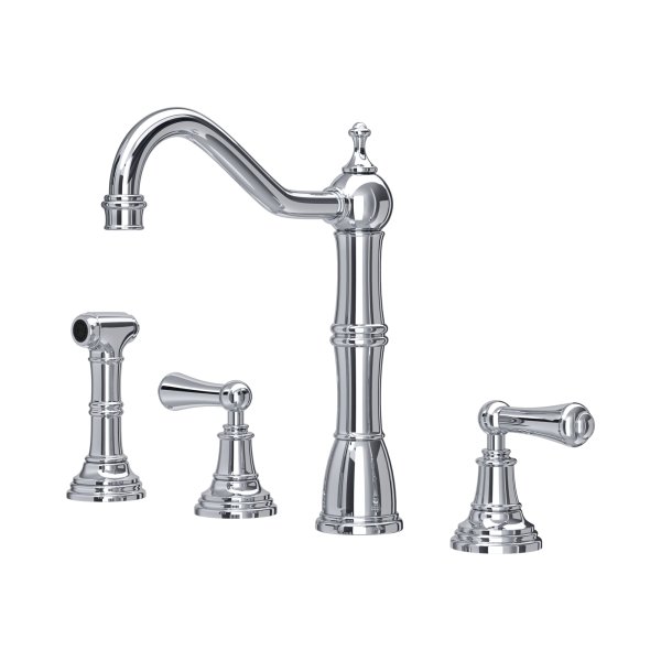 Perrin & Rowe Provence Widespread Sink Mixer with Rinse - Chrome