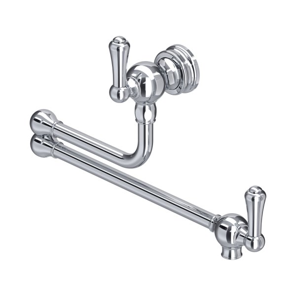 Perrin & Rowe Pot Filler with Lever Handles - Chrome