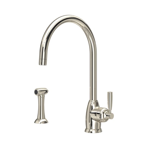 Perrin & Rowe Langbourn Monobloc Sink Mixer with Rinse - Nickel