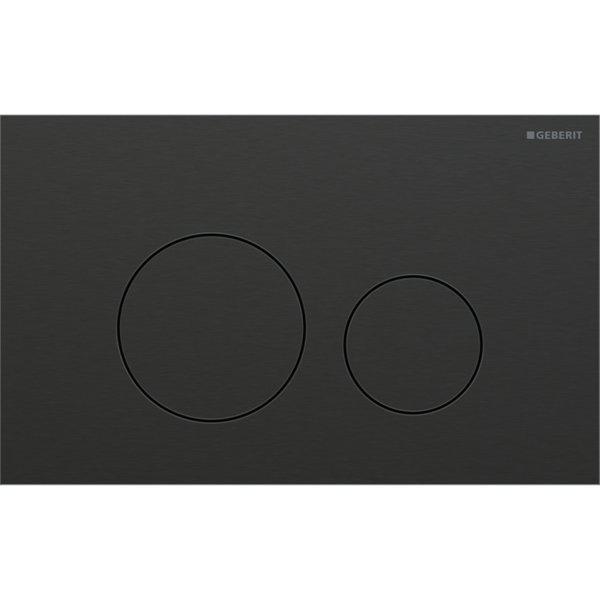 Geberit Sigma40 Round Dual Flush Plate - Brushed Black Chrome
