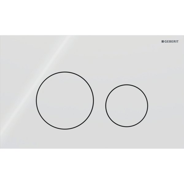 Geberit Sigma40 Round Dual Flush Plate - White Glass