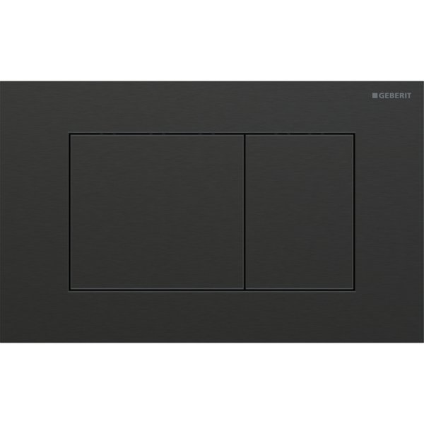 Geberit Sigma40 Square Dual Flush Plate - Brushed Black Chrome