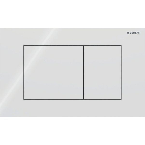 Geberit Sigma40 Square Dual Flush Plate - White Glass
