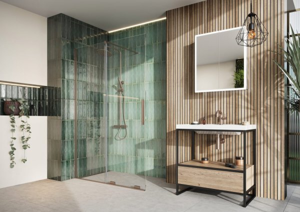 Scudo Momentum 1500mm Sliding Door Shower Enclosure - Brushed Bronze