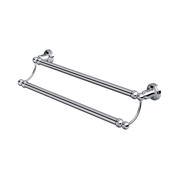 Perrin & Rowe Traditional 495mm Double Towel Rail - Chrome