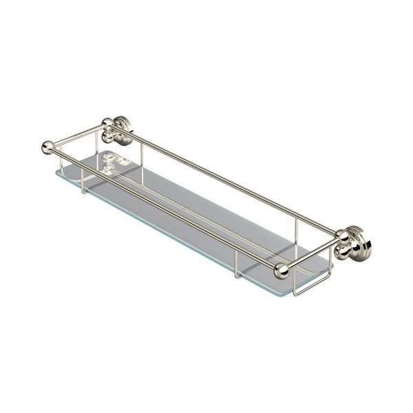 Perrin & Rowe Traditional 510mm Glass Shelf - Nickel