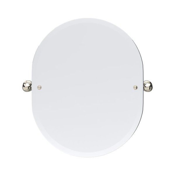 Perrin & Rowe Traditional 625 x 500mm Oval Mirror - Nickel