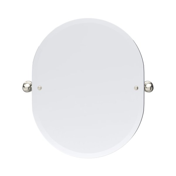 Perrin & Rowe Traditional 625 x 500mm Oval Mirror - Pewter