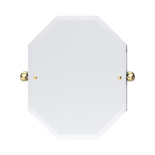 Perrin & Rowe Traditional 625 x 500mm Octagonal Mirror - Polished Brass