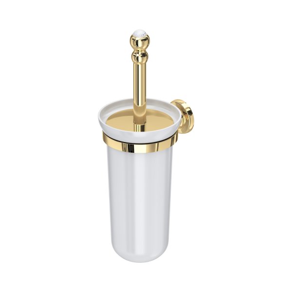 Perrin & Rowe Traditional Wall-Mounted Toilet Brush Holder - Polished Brass