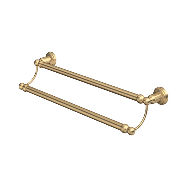 Perrin & Rowe Traditional 495mm Double Towel Rail - Satin Brass