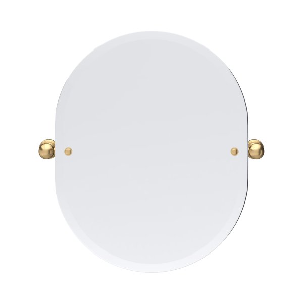 Perrin & Rowe Traditional 625 x 500mm Oval Mirror - Satin Brass