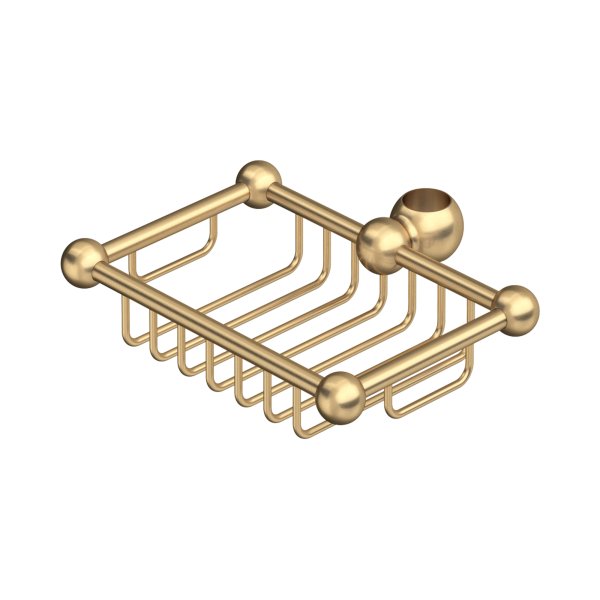 Perrin & Rowe Traditional Sliding Rail Soap Basket - Satin Brass