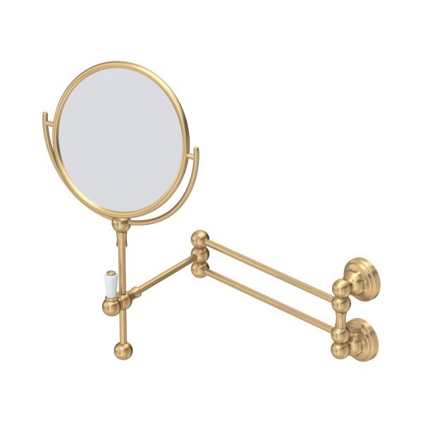 Perrin & Rowe Traditional Wall-Mounted Shaving Mirror - Satin Brass