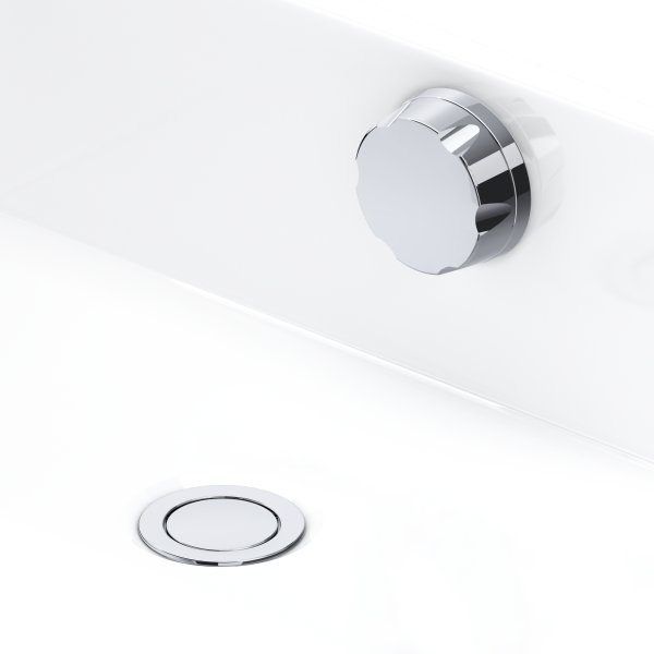 Perrin & Rowe Bath Pop-Up Waste & Overflow with 550mm Concealed Pipes - Chrome