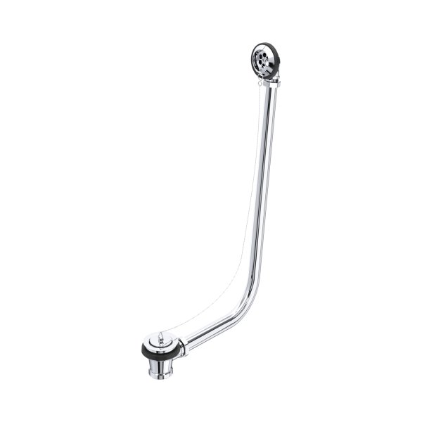 Perrin & Rowe Bath Waste & Overflow with Exposed Pipes - Chrome