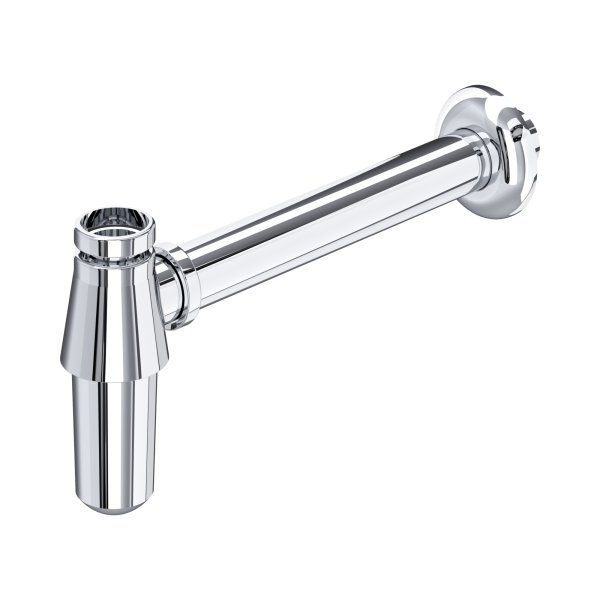 Perrin & Rowe Traditional Bottle Trap with Outlet, Pipe & Flange - Chrome