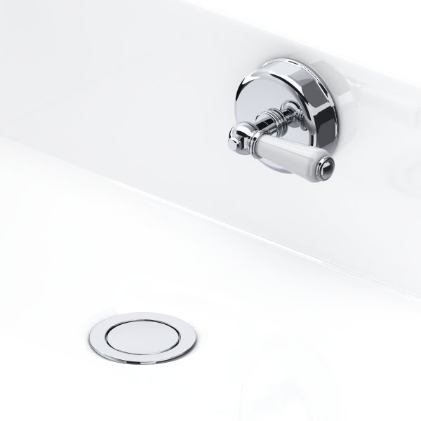 Perrin & Rowe Combined Pop-Up Waste and Overflow with 550mm Concealed Pipes - Chrome