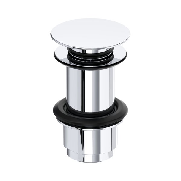 Perrin & Rowe Large Unslotted Push Basin Waste - Chrome