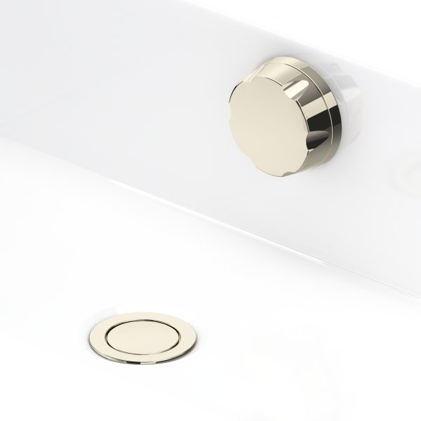 Perrin & Rowe Bath Pop-Up Waste & Overflow with 900mm Concealed Pipes - Nickel