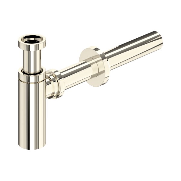 Perrin & Rowe Contemporary Bottle Trap with Outlet, Pipe & Flange - Nickel