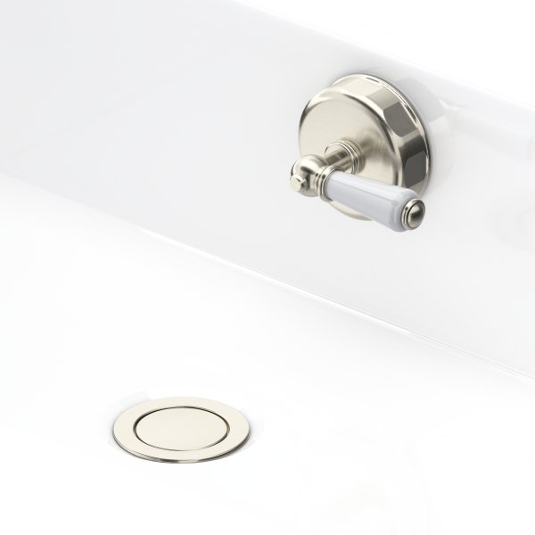Perrin & Rowe Combined Pop-Up Waste and Overflow with 550mm Concealed Pipes - Pewter