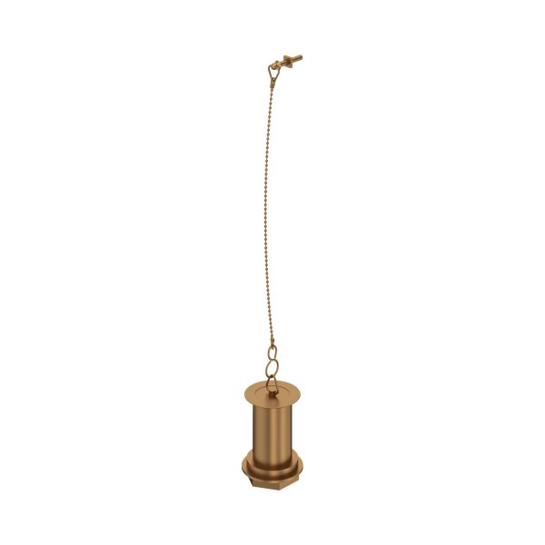 Perrin & Rowe Unslotted Basin Waste with Metal Plug Stay & Chain - English Bronze